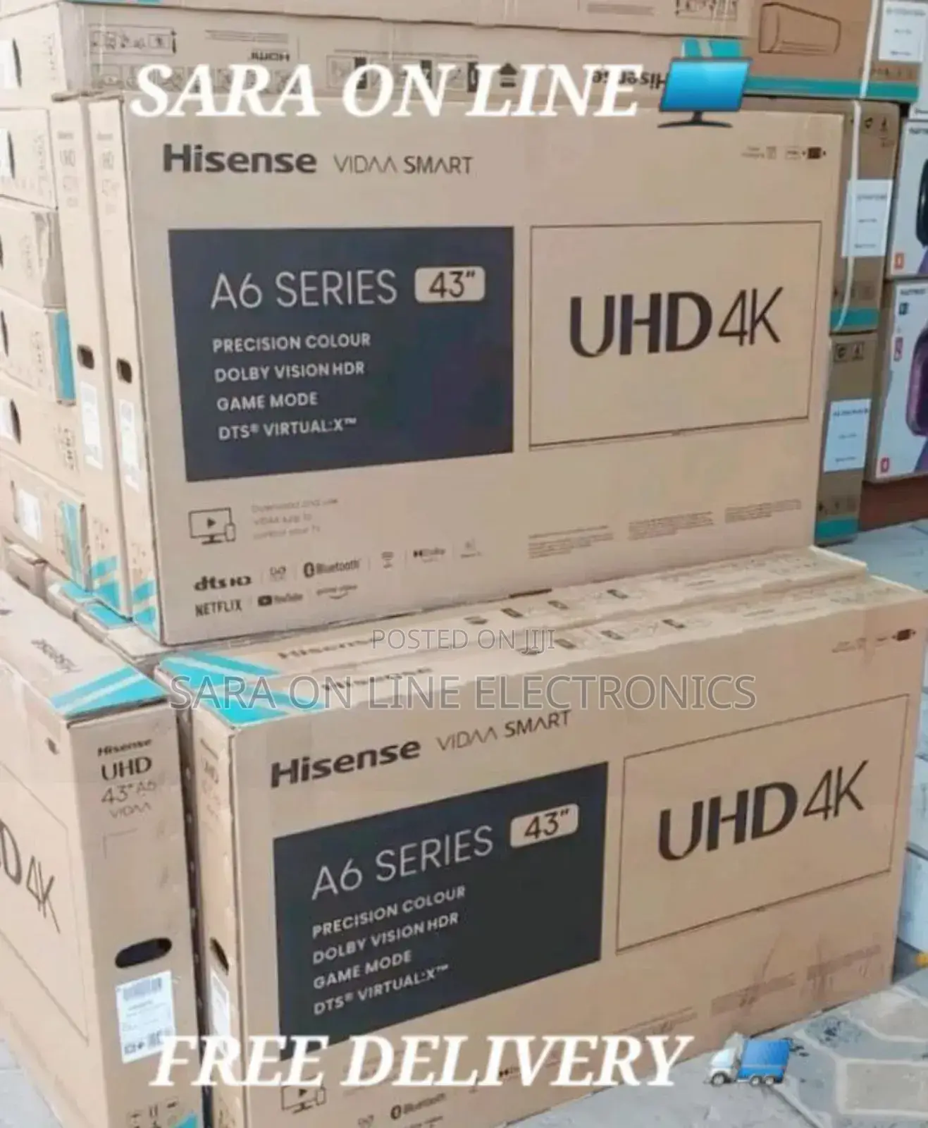 Hisense 43" Uhd A6series Tv New Model Free Delivery