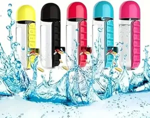 Pills and Vitamin Organizer With Water Bottle