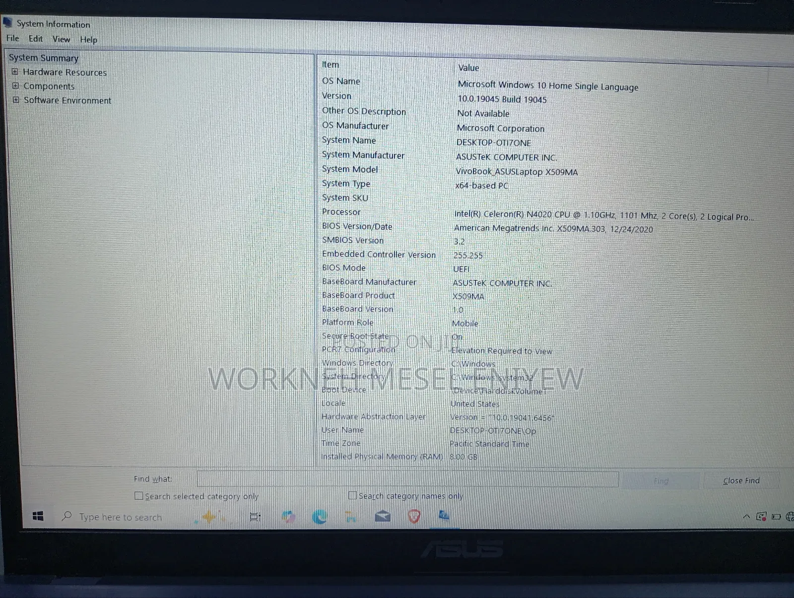 Laptop Asus 8GB Intel Celeron HDD 500GB