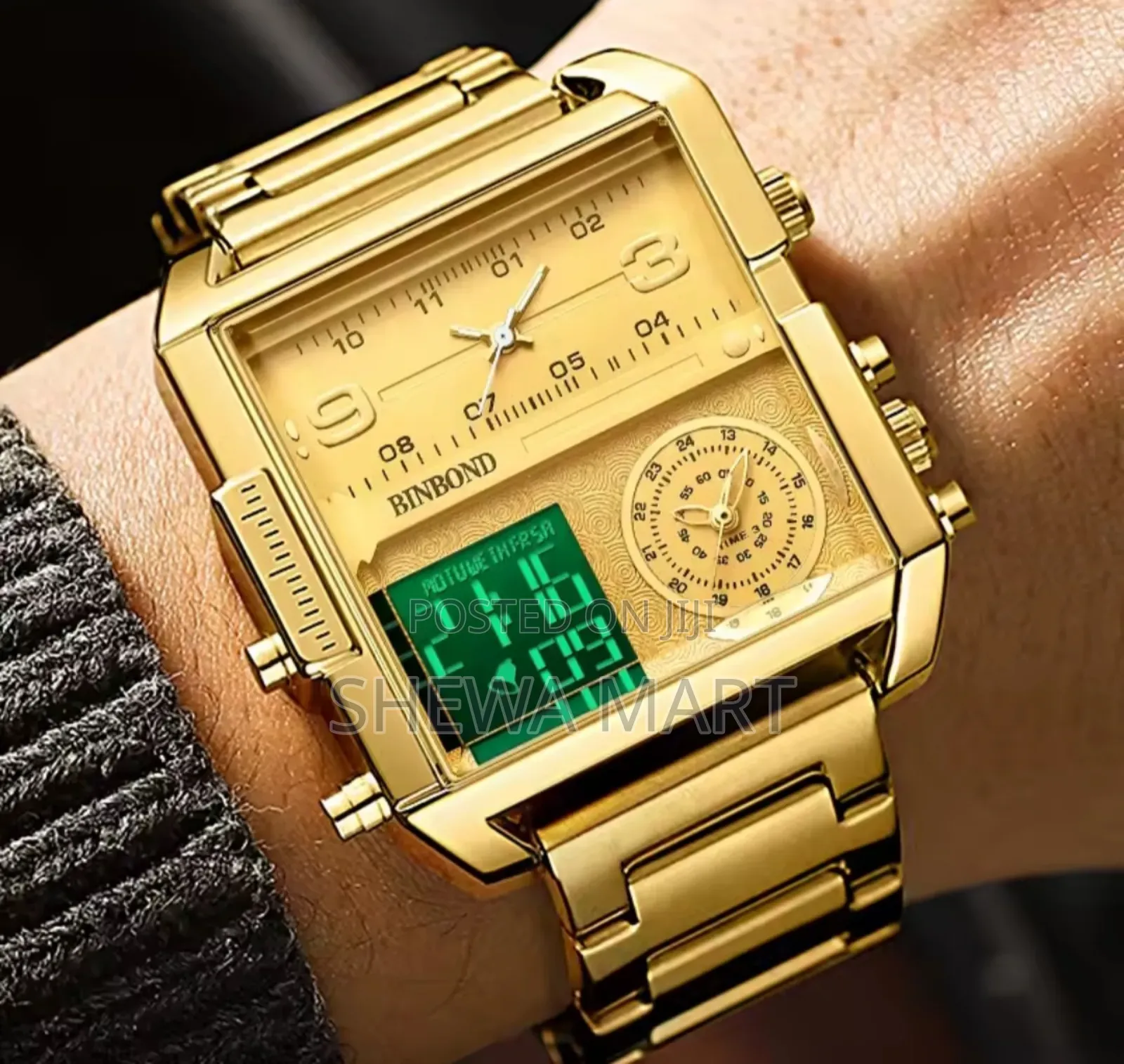 Men's Dual Display Watch (Digital Analog) – Waterproof 50m, 316l