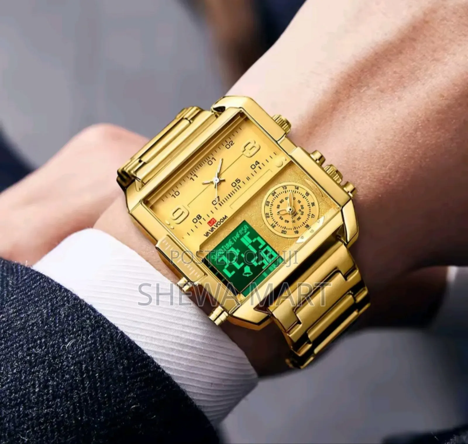 Men's Dual Display Watch (Digital Analog) – Waterproof 50m, 316l