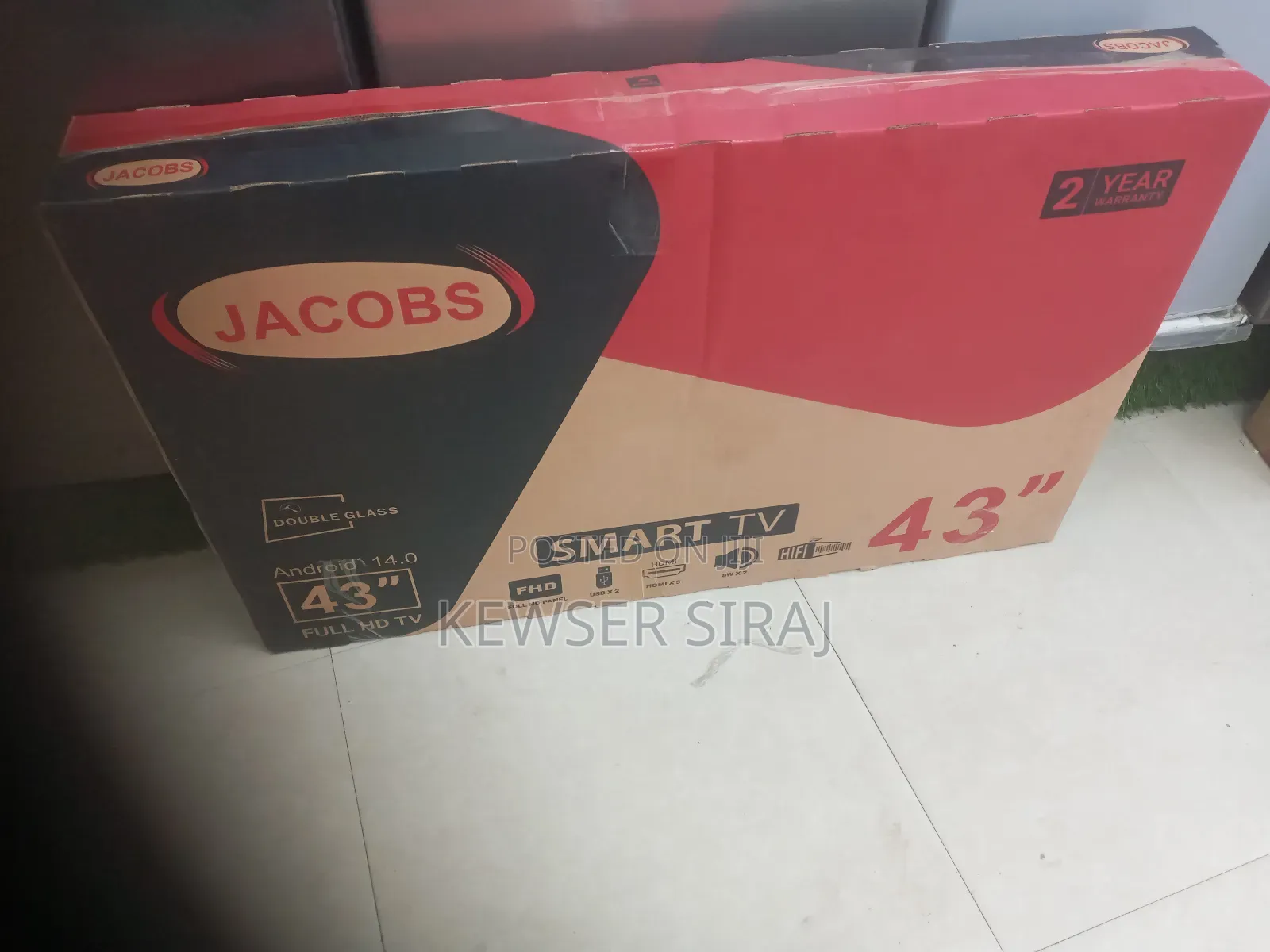 Jacobs Tv 43inch Smart 4,Years Warranty Korea Technology