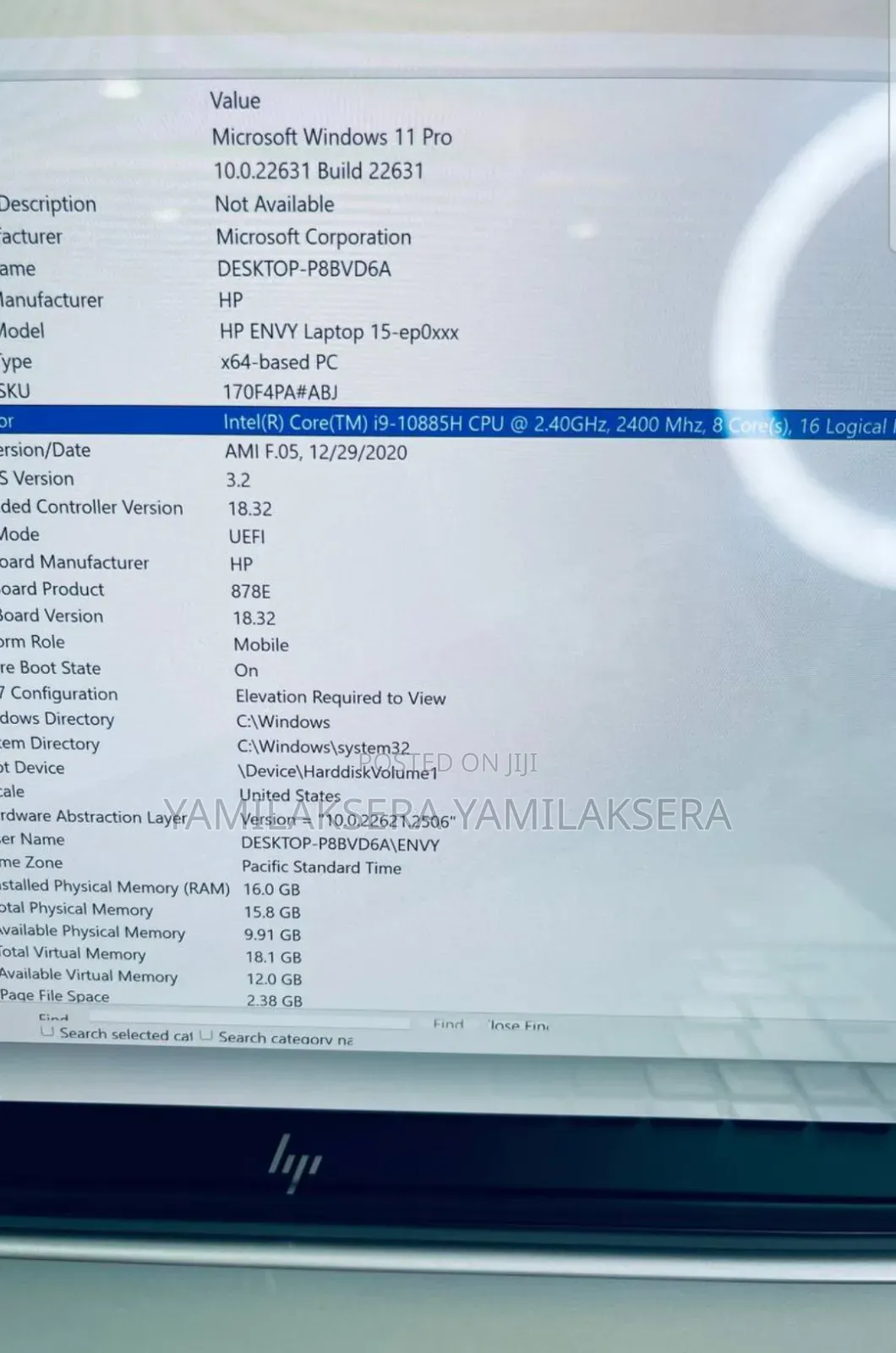 New Laptop HP Envy 15 16GB Intel Core I9 HDD 1T