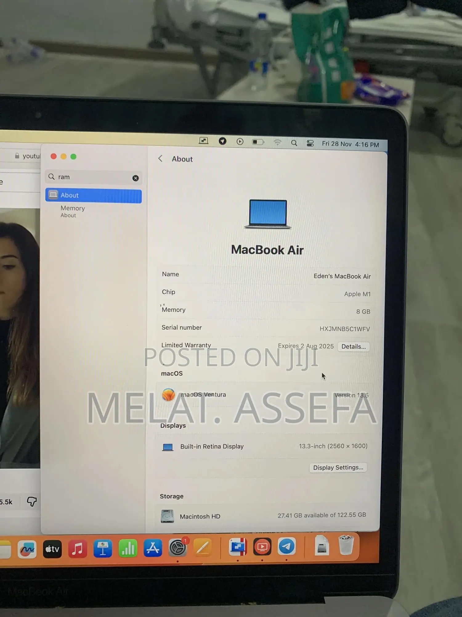 New Laptop Apple MacBook Air 2020 M1 8GB Apple M1 HDD 160GB