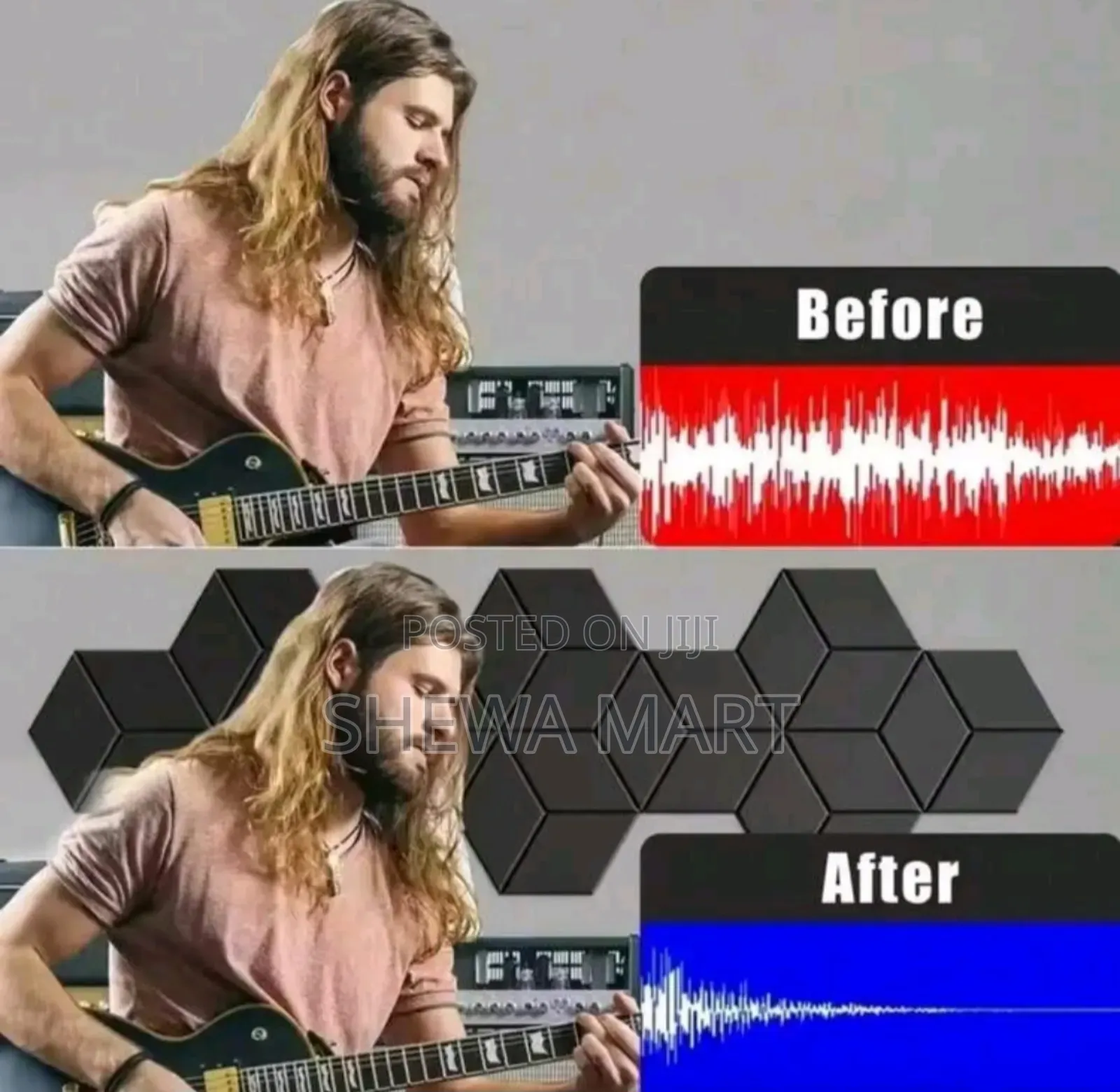 12 PCS Self-Adhesive Hexagon Sound Insulation Foam Panel Home