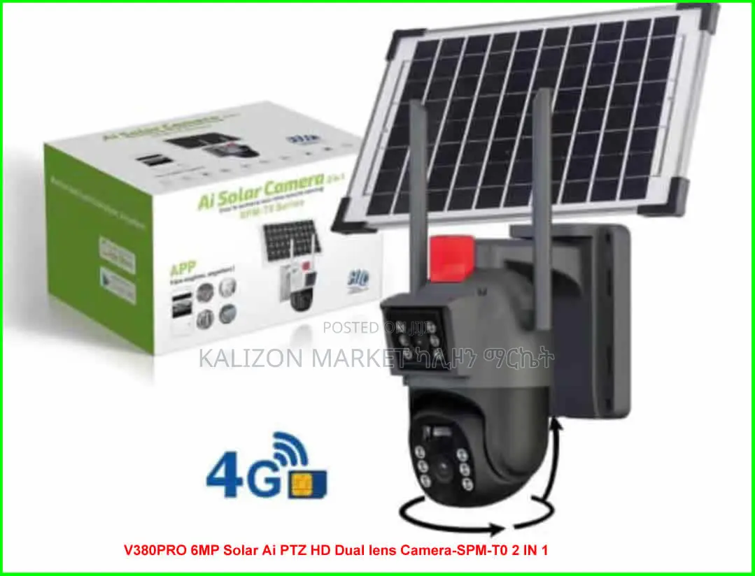 Battery + Charger + Solar Sim Card Ip Security Camera (Cctv)