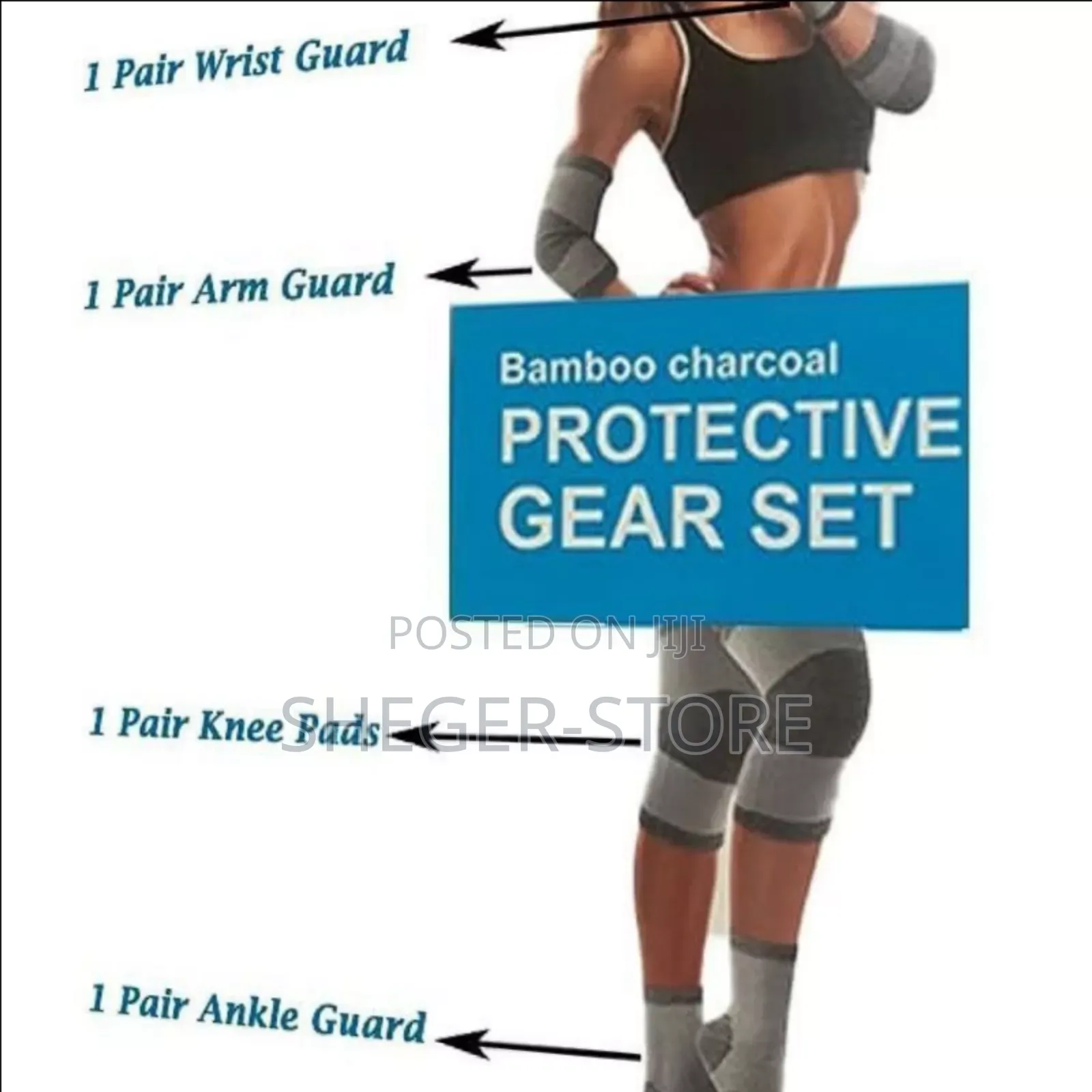 Orginal 8pcs Bamboo Charcoal Fitness Protective Gear Set