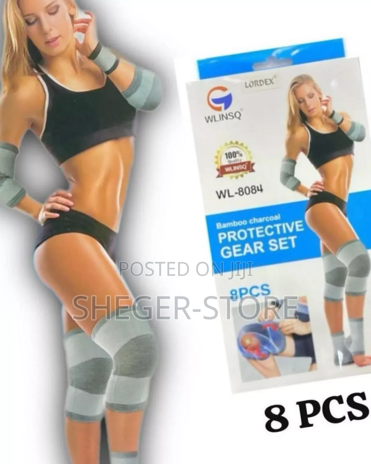 Orginal 8pcs Bamboo Charcoal Fitness Protective Gear Set