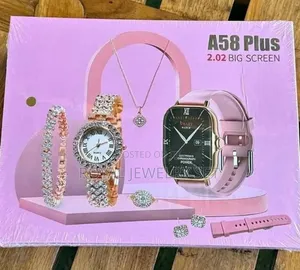 A58 Plus Smart Watch With Jewelry Set