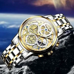 Olevs Transparent Skeleton Automatic Watch