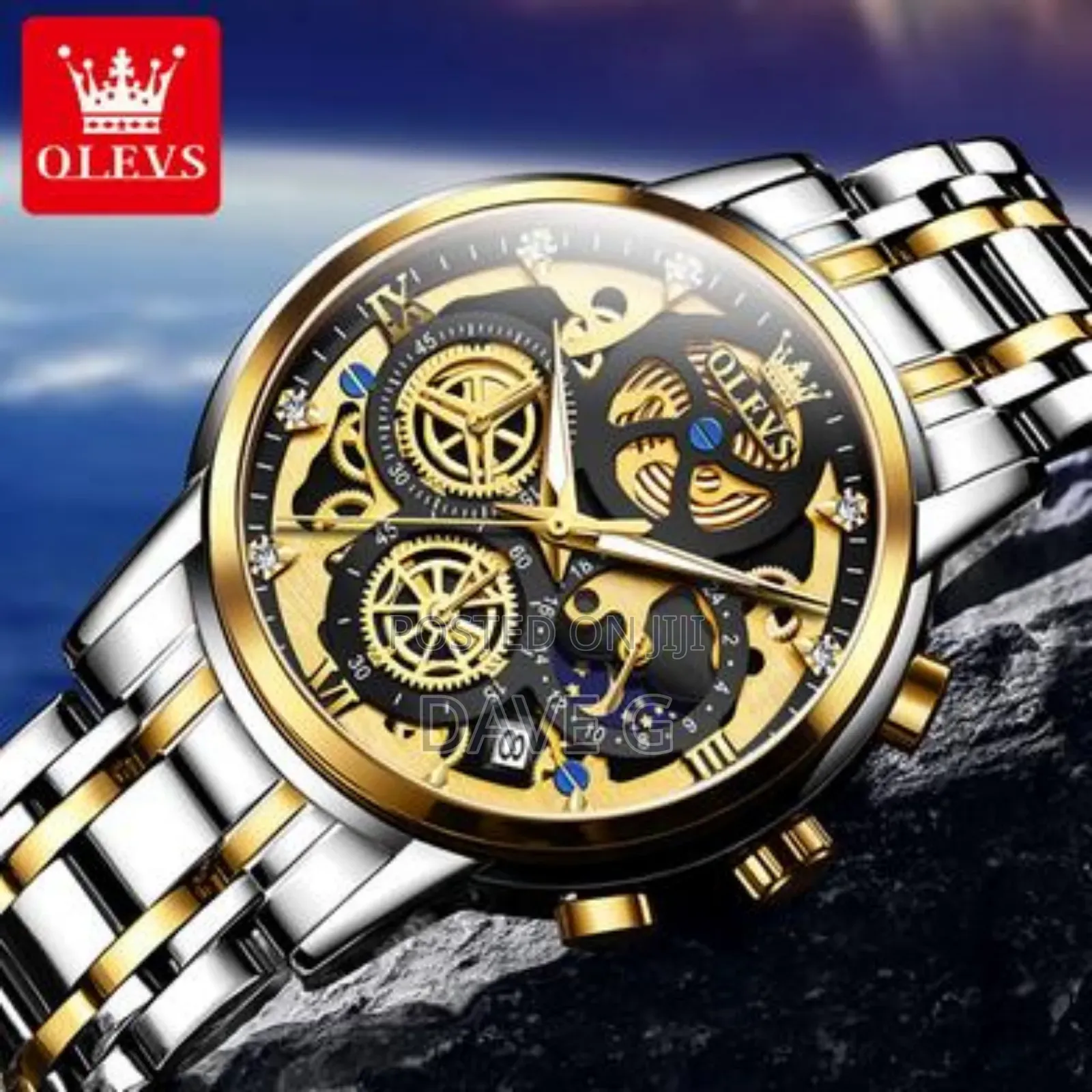Olevs Men's Quartz Luxury Watch Stainless Steel