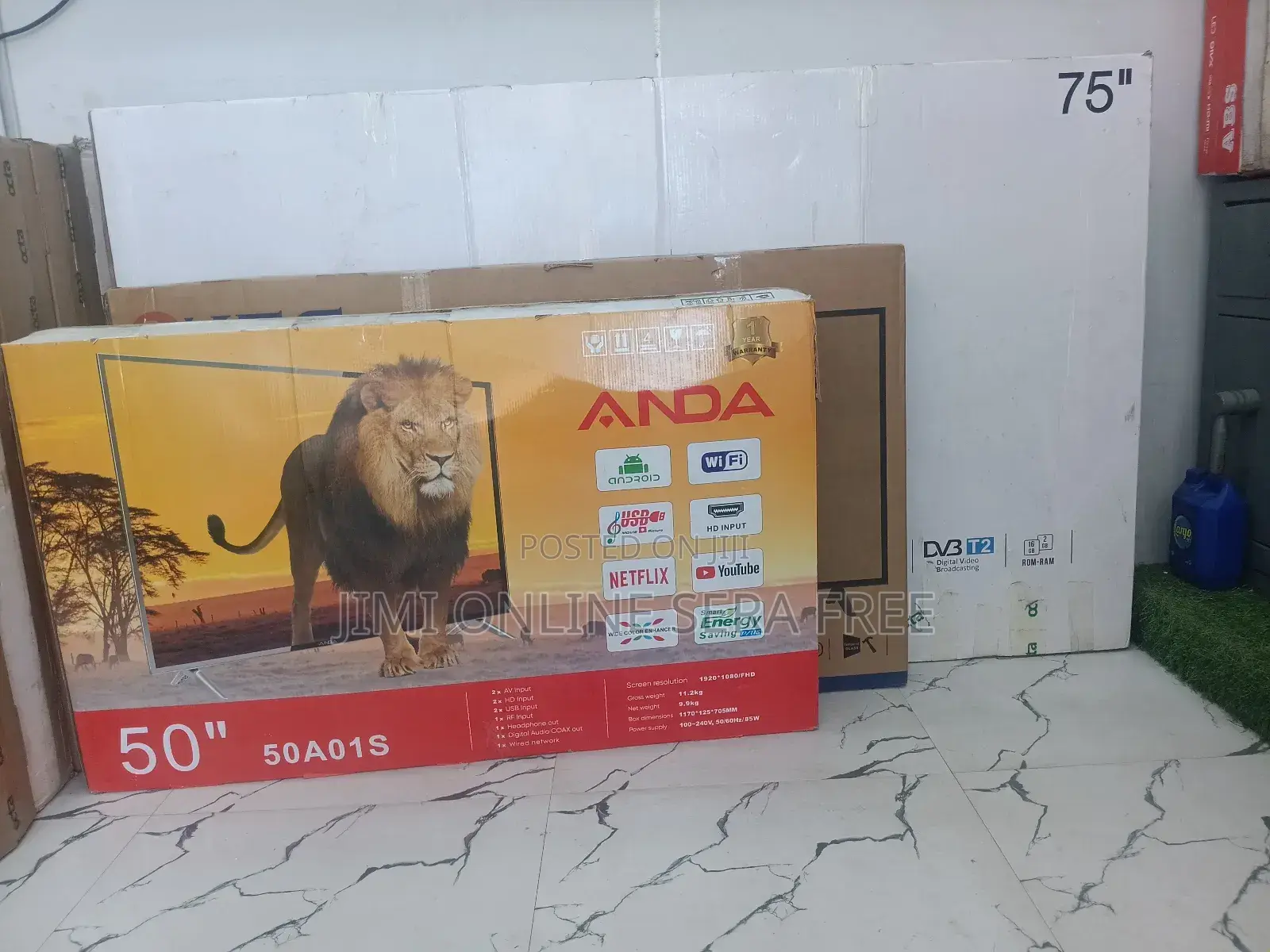 Anda Smart Tv 50 Inch Andraid Doubel Gelass Nw
