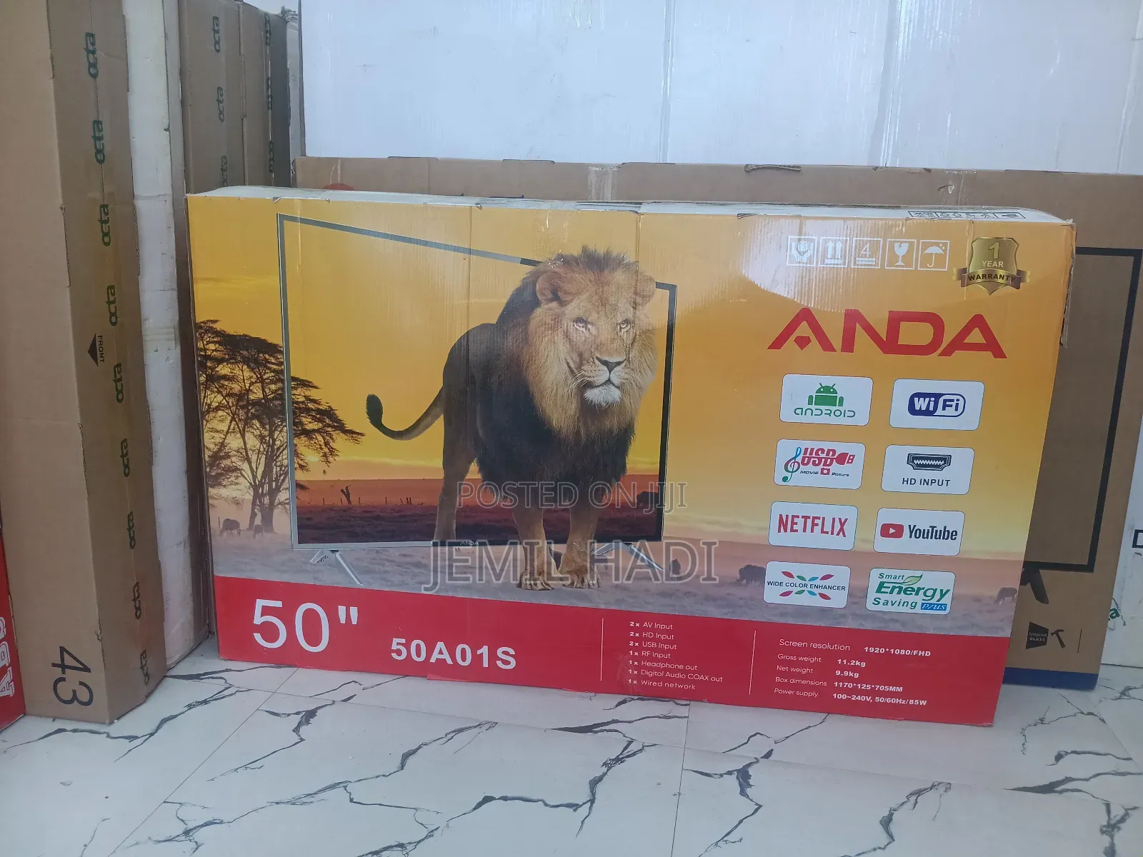 Anda Smart Tv 50 Inch Andraid Doubel Gelass Nw