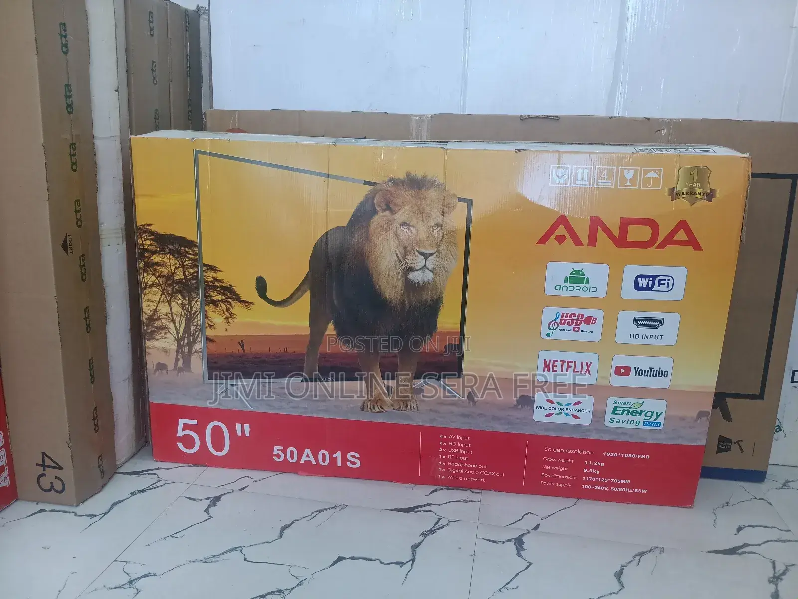 Anda Smart Tv 50 Inch Andraid Doubel Gelass Nw