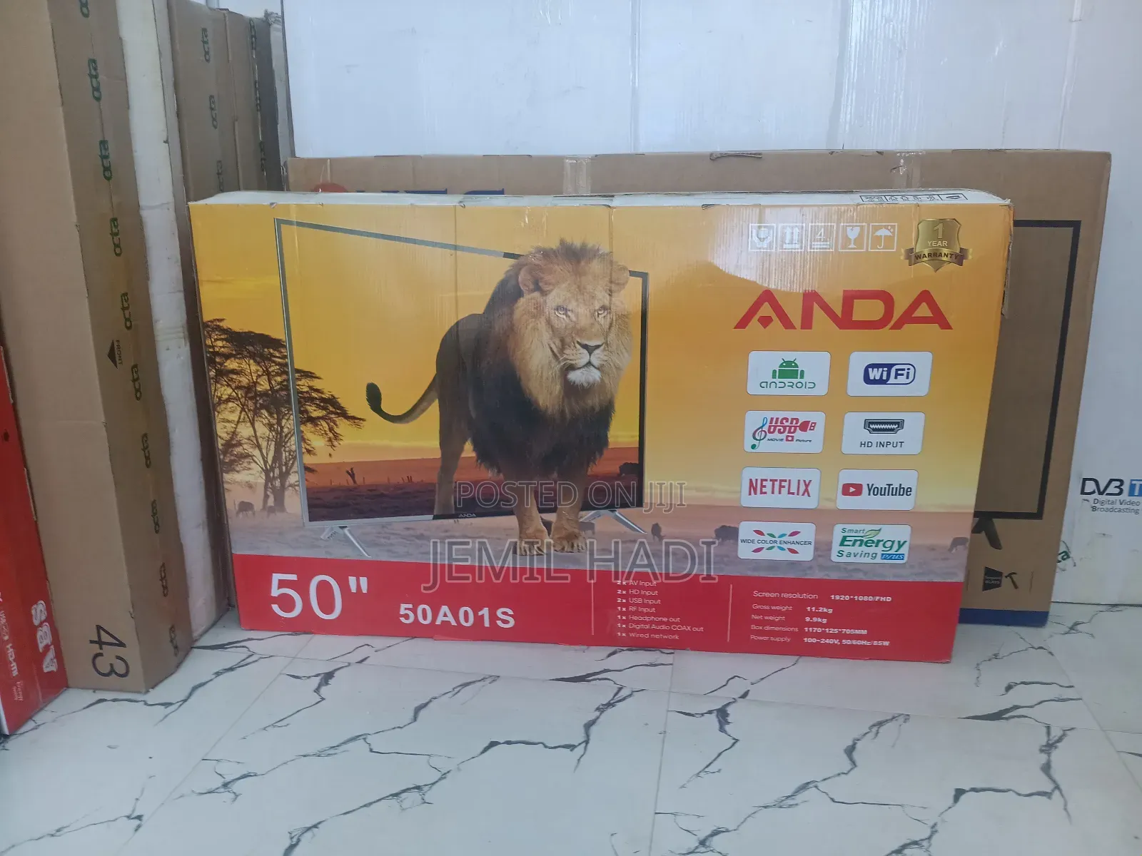 Anda Smart Tv 50 Inch Andraid Doubel Gelass Nw