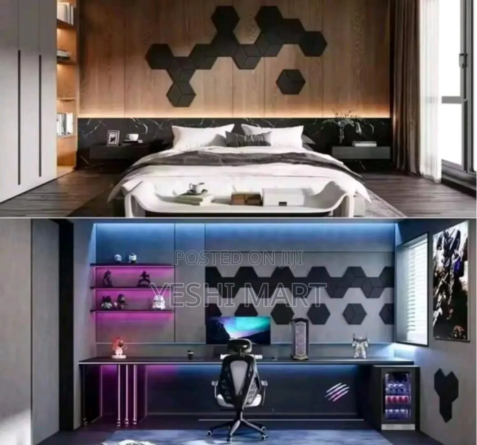 12 PCS Self-Adhesive Hexagon Sound Insulation Foam Panel Home Studio