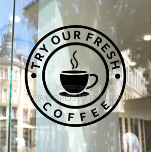 Photo - Coffee Shop Sticker for Glass