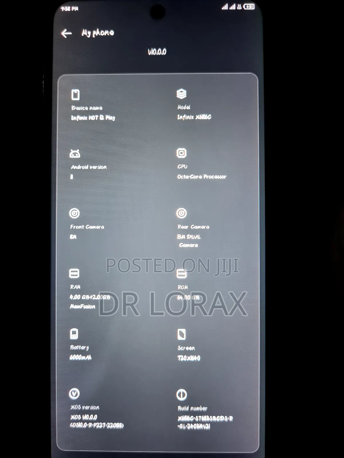 New Infinix Hot 12 play 64 GB Blue