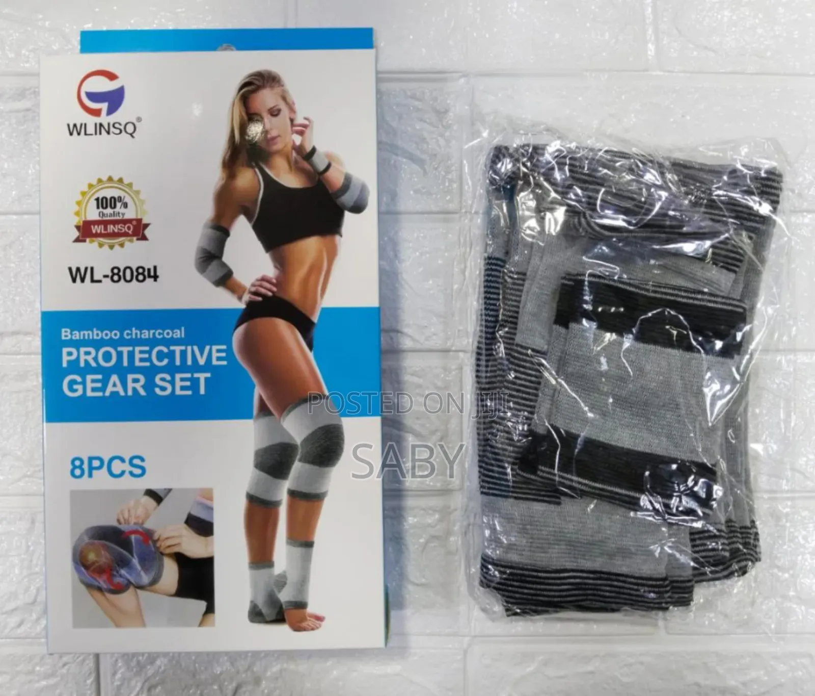 8pcs Bamboo Charcoal Fitness Protective Gear Set