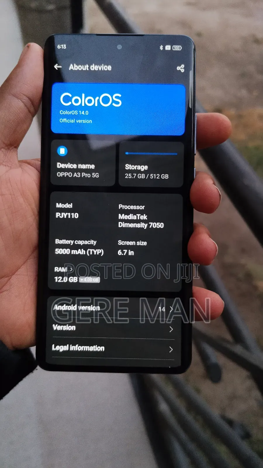 New Oppo A3 Pro 5G 256 GB Black
