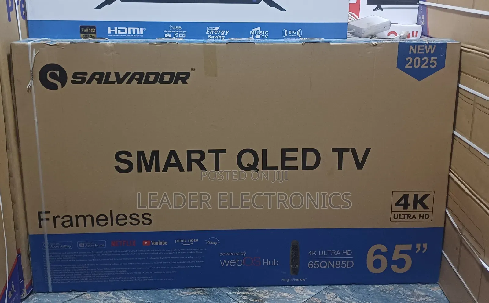  “Salvador 65'' Smart Tv – Big Screen, Beautiful Frameless Design!”