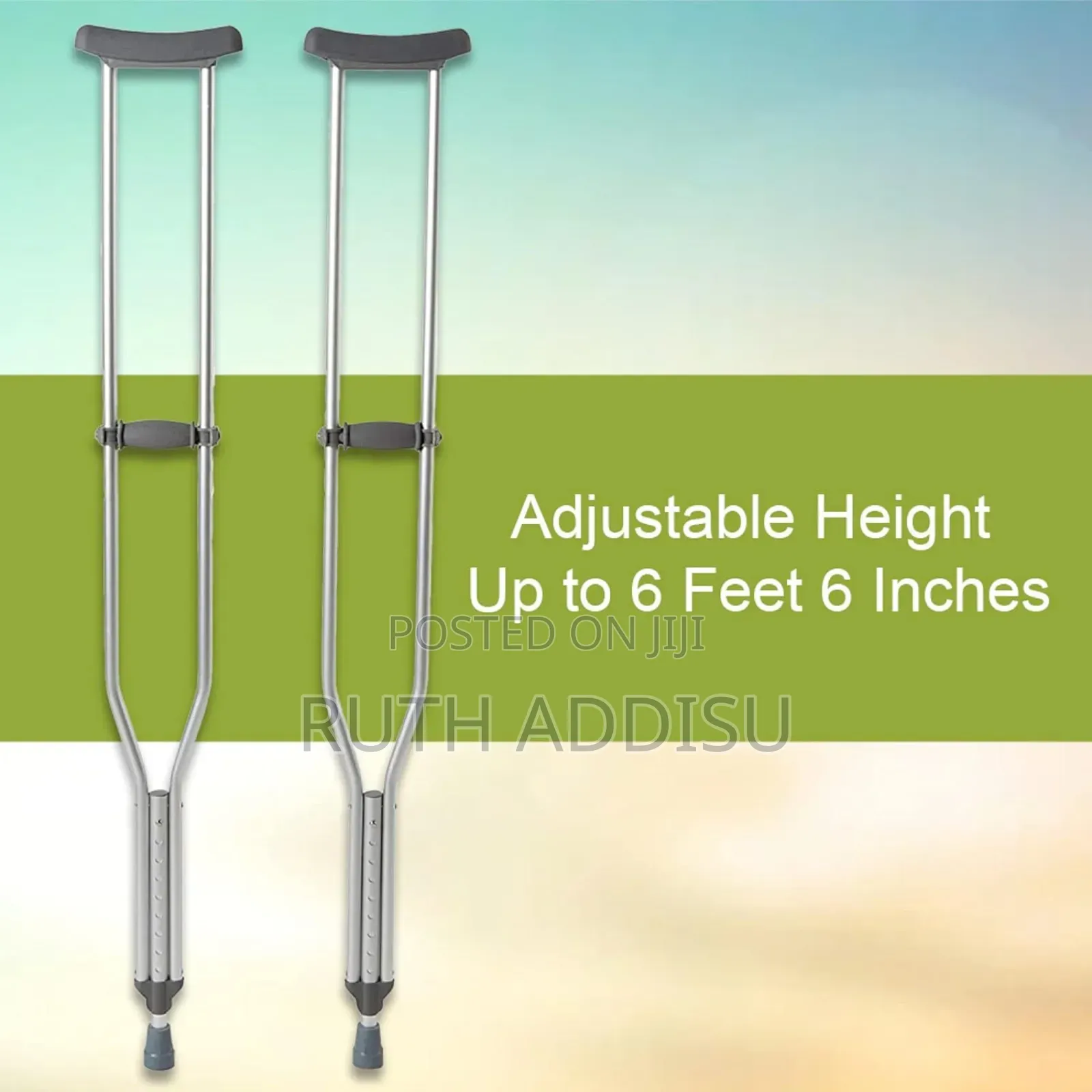 Crutches Axillary Bilateral Ergonomic Adjustable Folding Arm Crutch