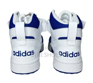 Adidas Mens Postmove Mid Cloud White/Royal Blue Basketball Shoes