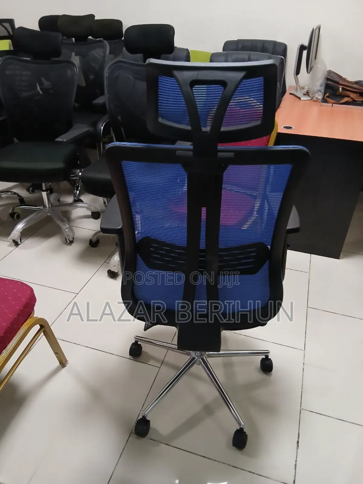 Office Chair(Back Blue Color)