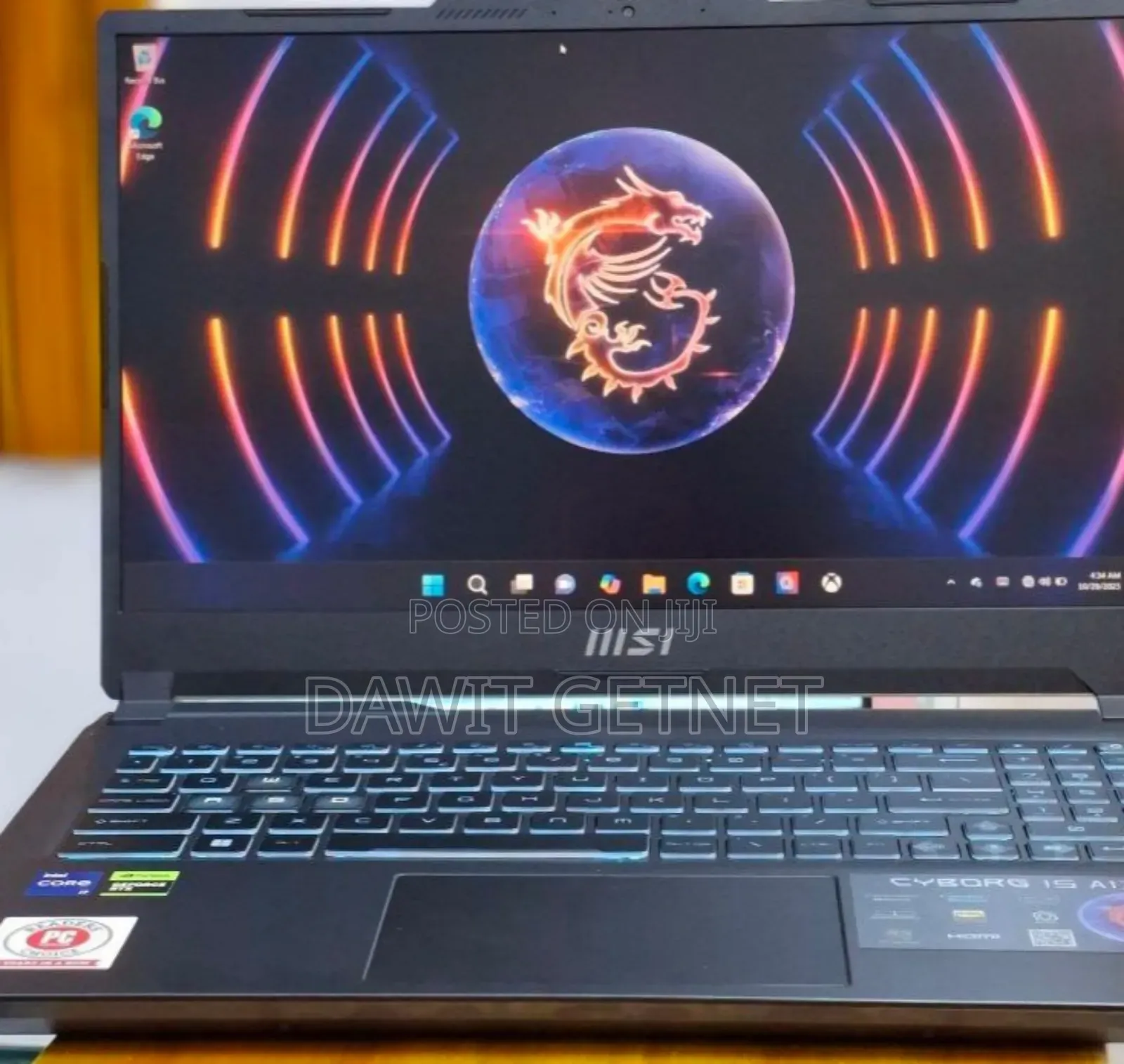 New Laptop MSI Cyborg 15 16GB Intel Core I7 SSD 512GB