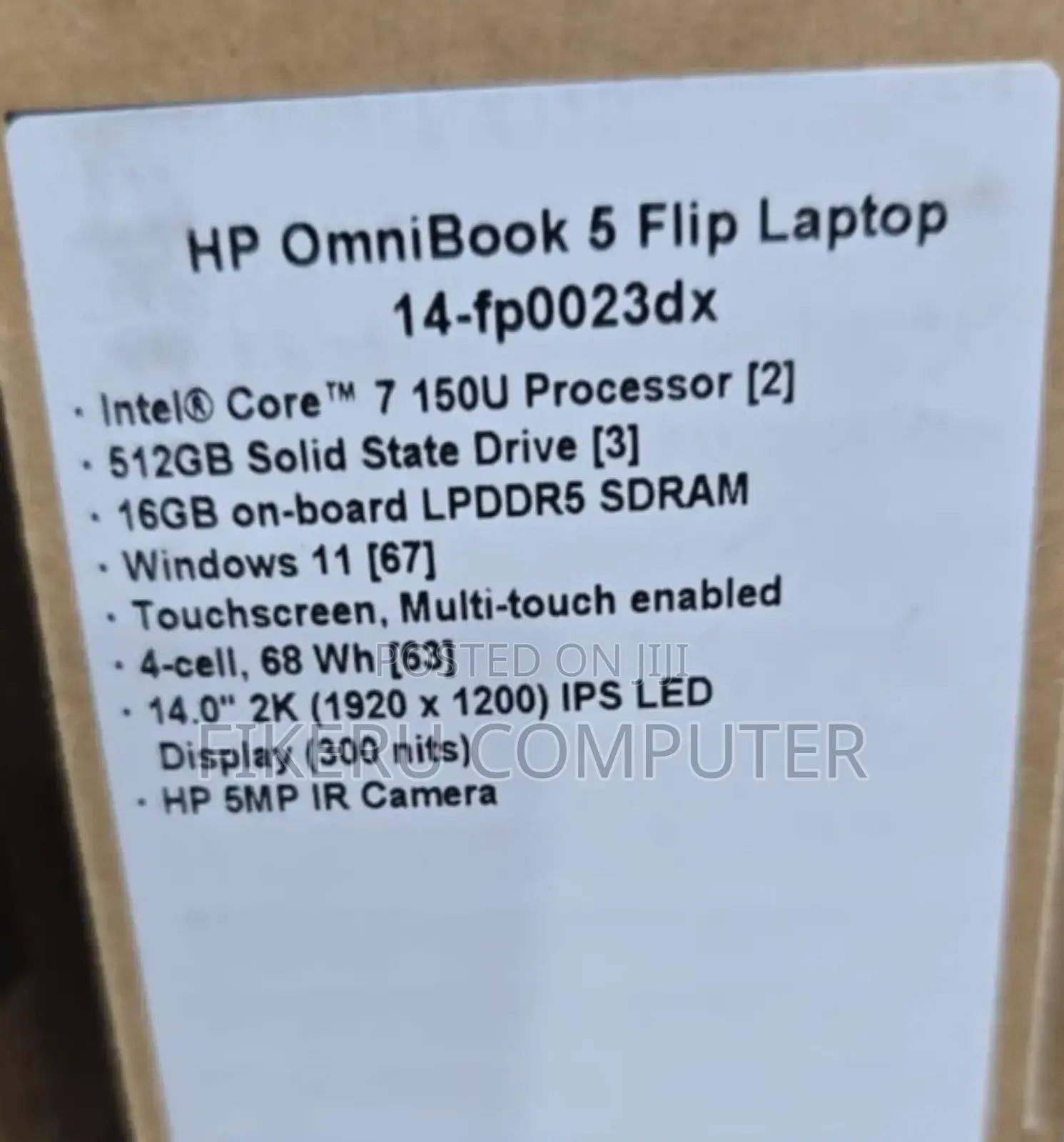 New Laptop HP OmniBook 5 14" 16GB Intel Core 7 SSD 512GB