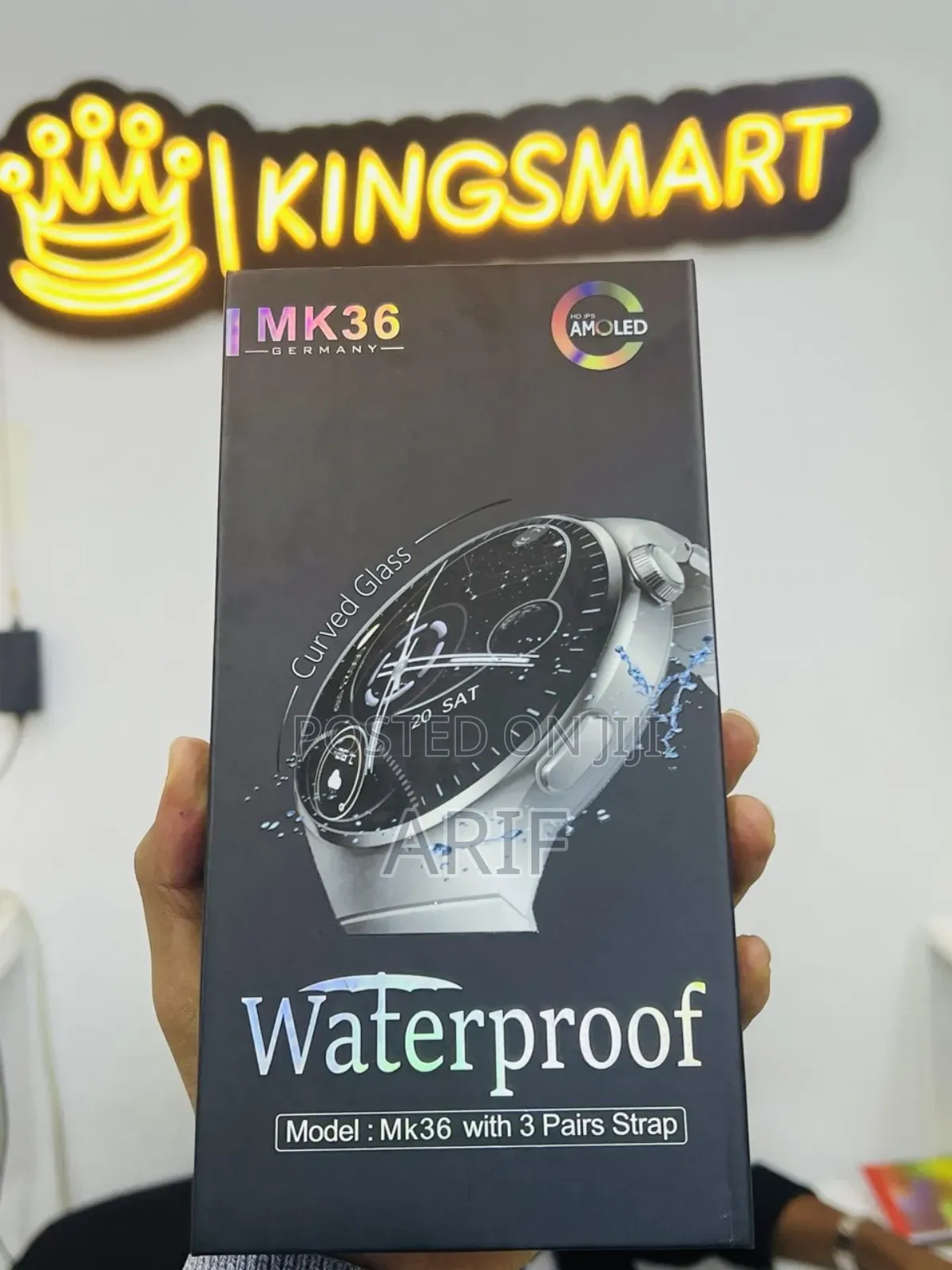 Smart Watch Waterproof Mk36 With 3 Pair Straps