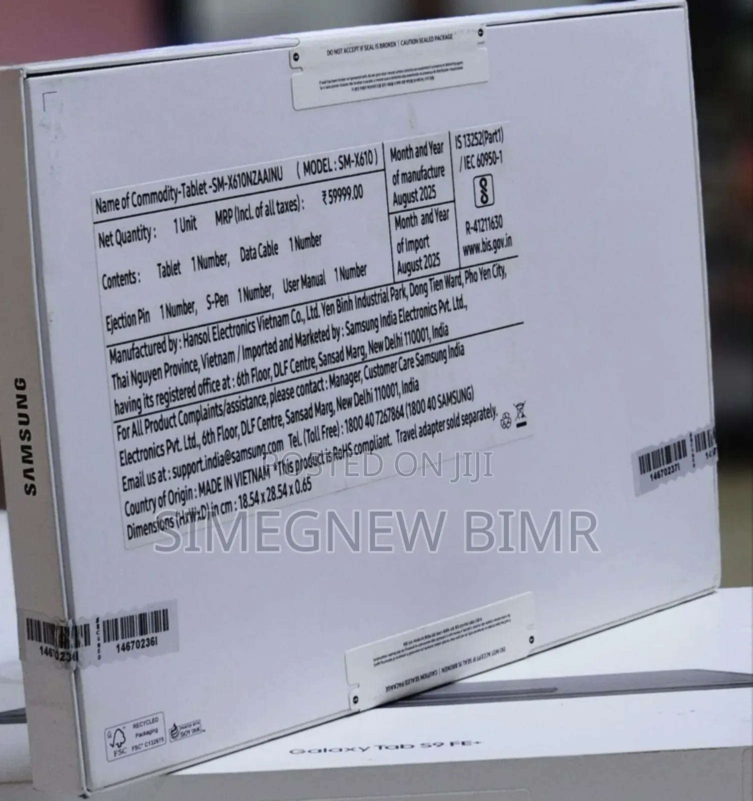 New Samsung Galaxy Tab S9 FE 128 GB Silver