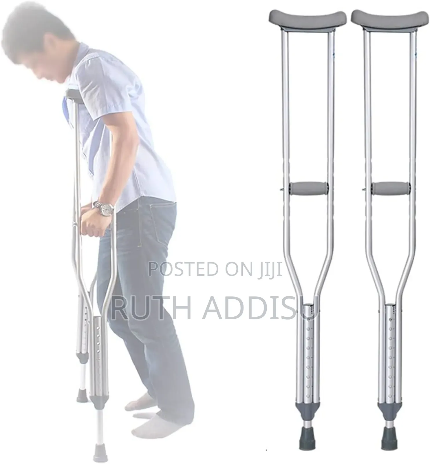 Crutches Almunium- Post Injiry/Surgery Support FKR Leg Amputation New