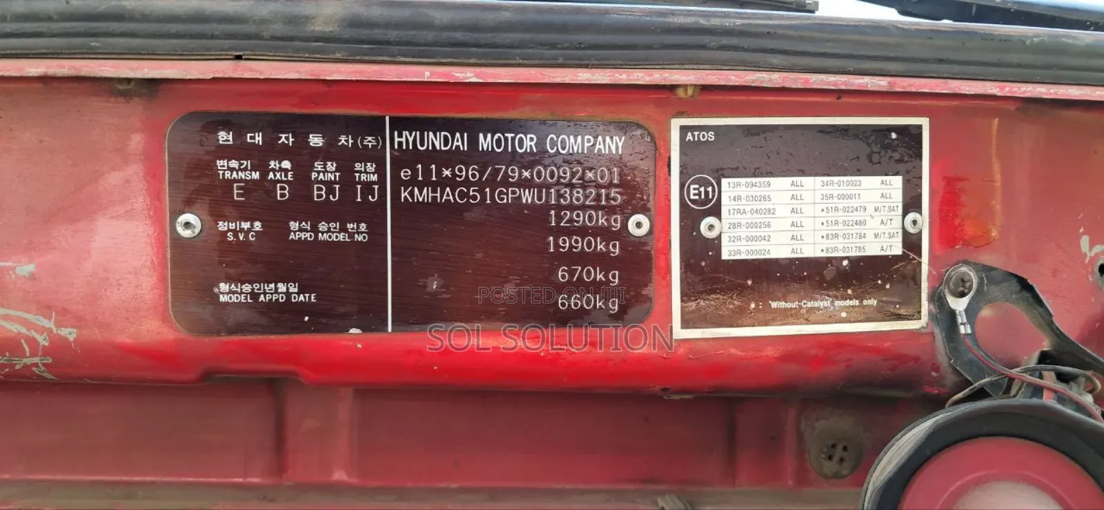 Hyundai Atos 1998 Red