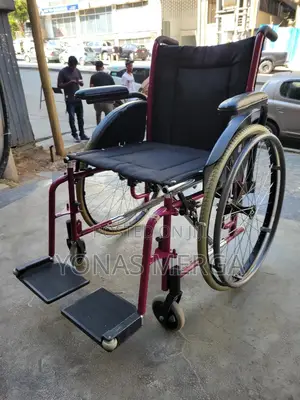 Photo - ዊልቼር//Adults Wheelchair Portable Mobility Device Caretaker Convenience