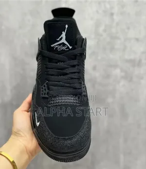 Jordan 4 High Master Quality Smooth Sneakers Full Black