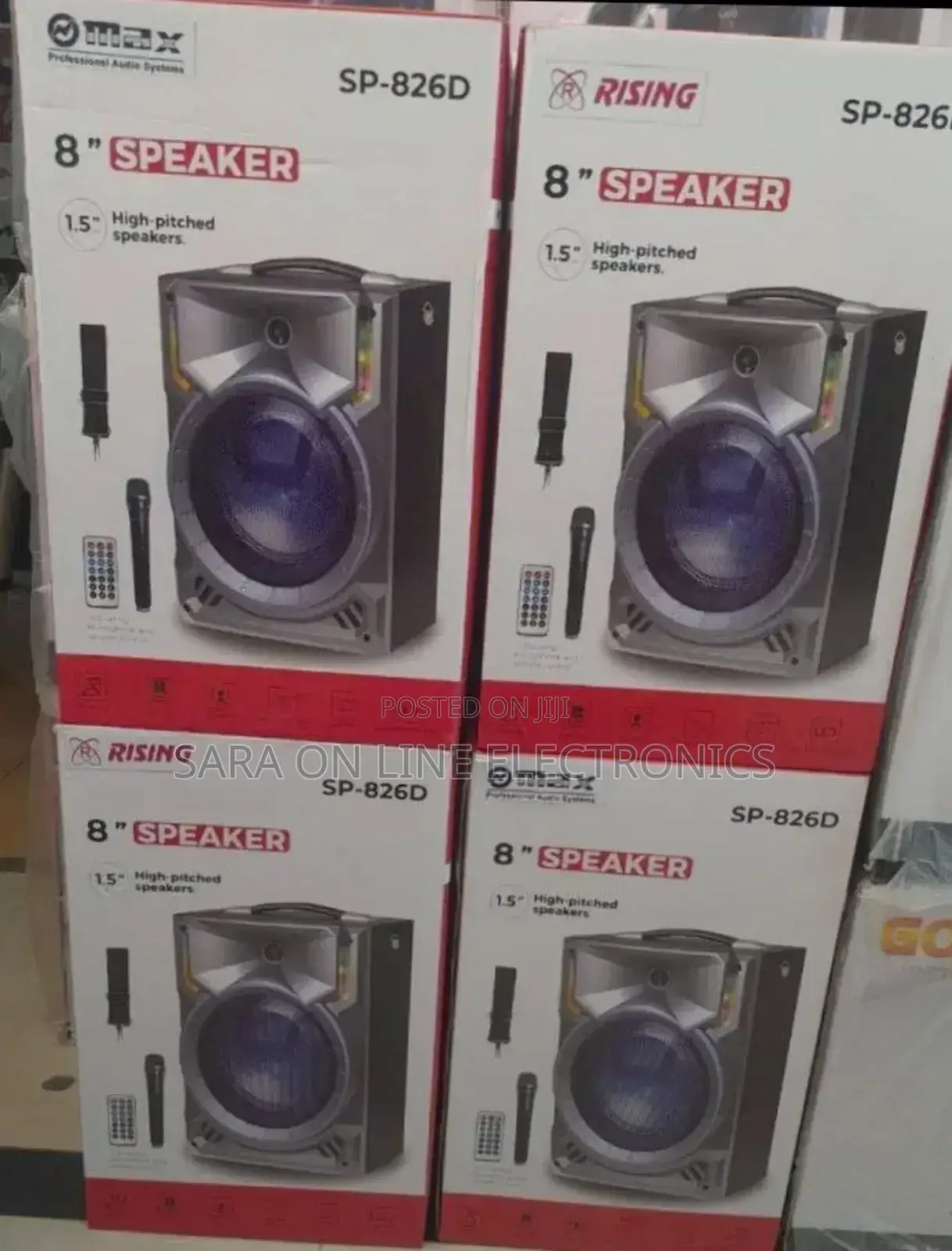 Rising and Max Speaker 8 Inch Orignal *5year Warranty Free Delivery