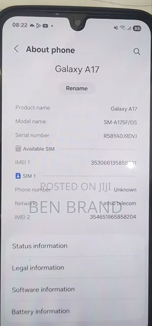 New Samsung Galaxy A17 5G 128 GB Black