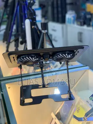 Ergonomic Laptop Cooling Stand | Dual Fans Adjustable Height Folding