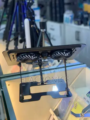 Ergonomic Laptop Cooling Stand | Dual Fans Adjustable Height Folding