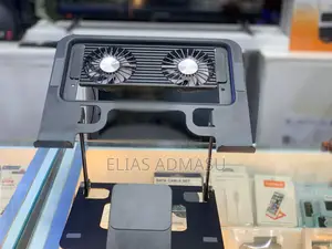 Ergonomic Laptop Cooling Stand | Dual Fans Adjustable Height Folding