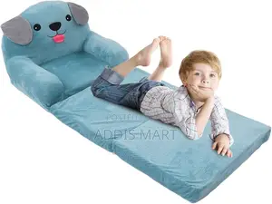 Photo - Foldable Kids Sofa, Cartoon Folding Children Sofa Bed 2 in 1