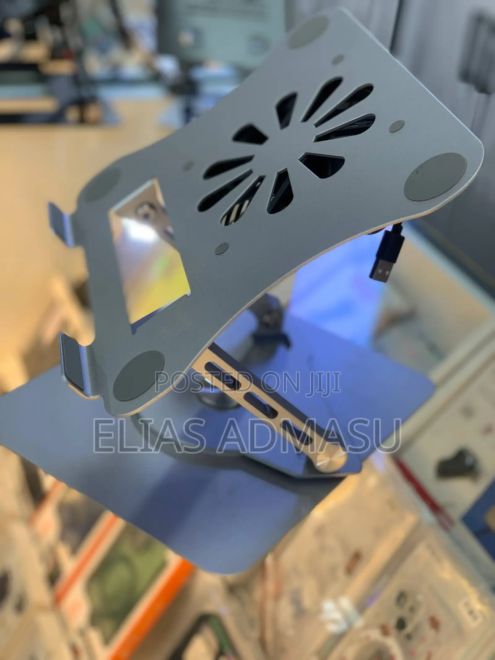 Aluminum Laptop Stand | Adjustable Height, Rotating Base Cooling