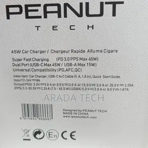 Peanut Tech 45w Car Charger.