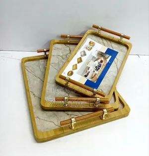 Photo - 3pcs Bamboo Serving Tray