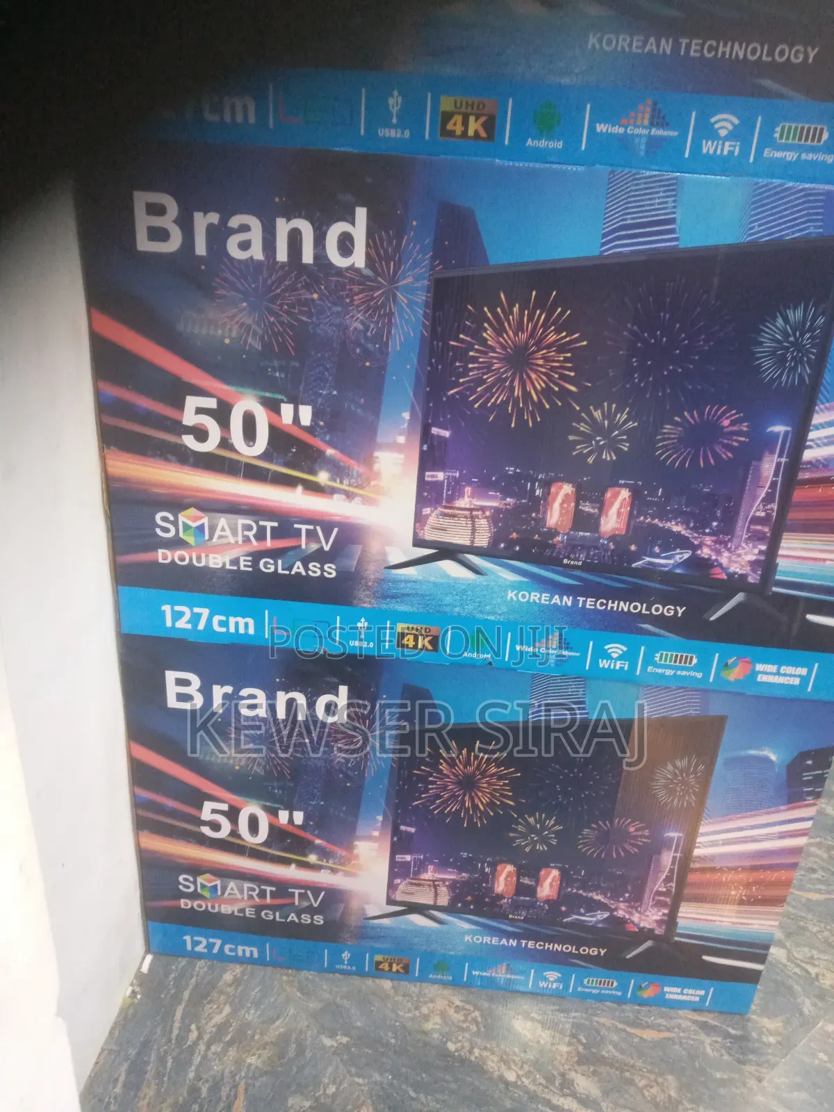 Brand Tv 50inch Smart Double Glass