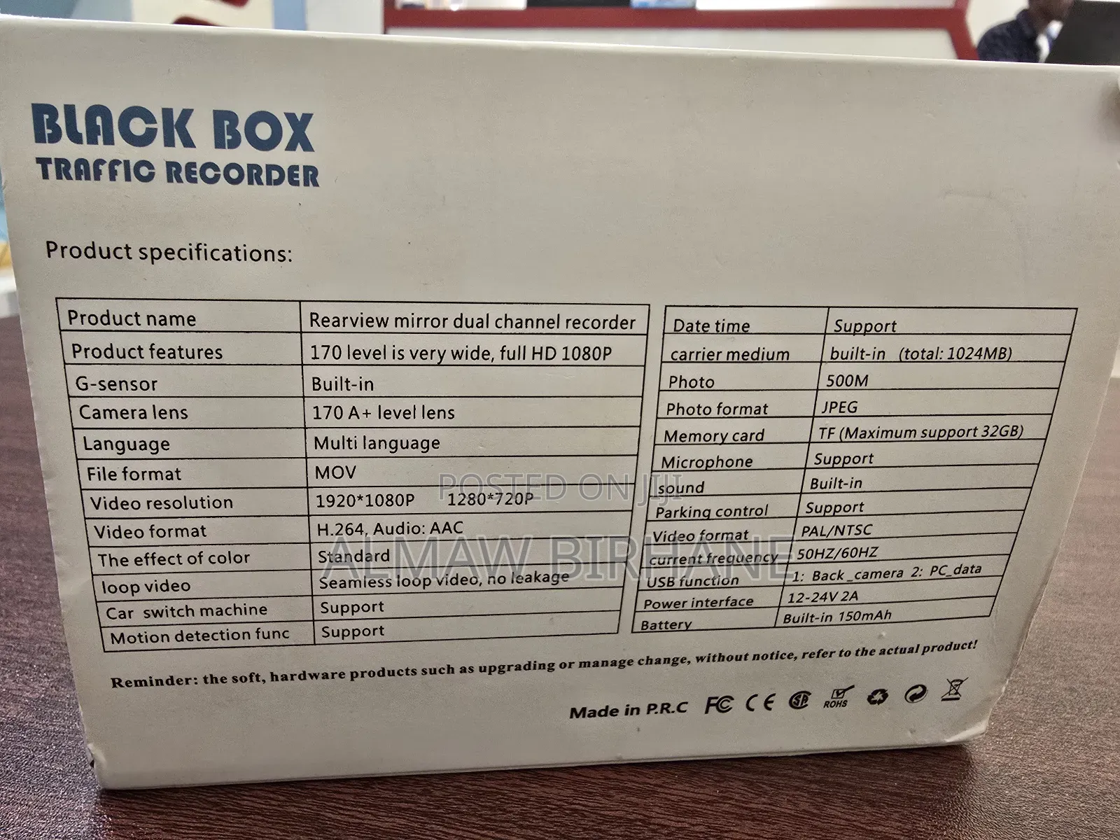 Black Box Traffic Recorder Vehicle Camera Recorder