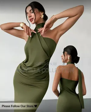 Photo - Asymmetrical Flare Sleeve Loose Dress, Fashion Long Dress, Elegant