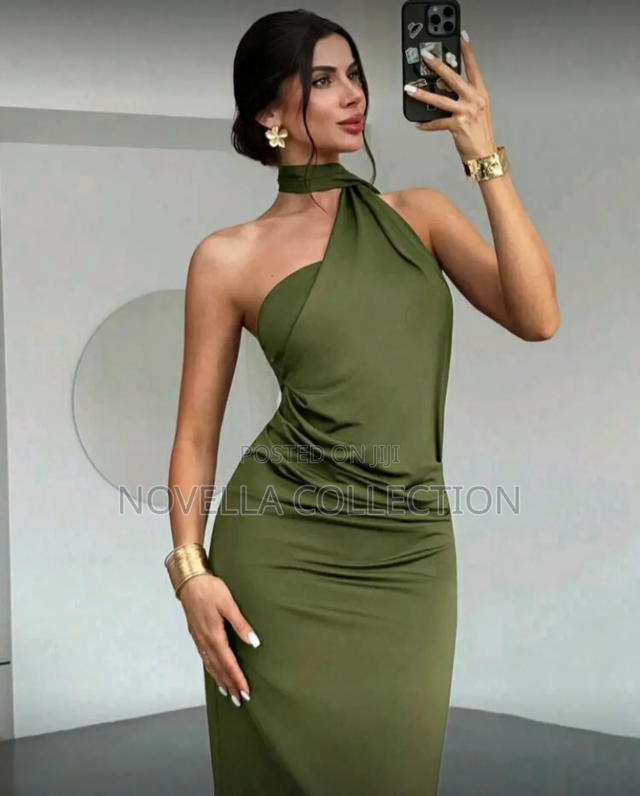 Asymmetrical Flare Sleeve Loose Dress, Fashion Long Dress, Elegant