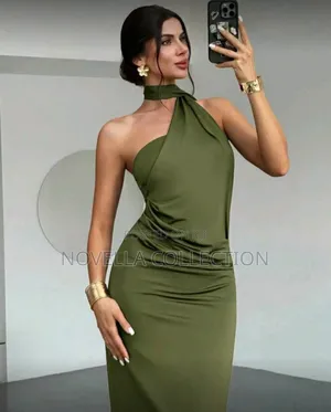 Asymmetrical Flare Sleeve Loose Dress, Fashion Long Dress, Elegant